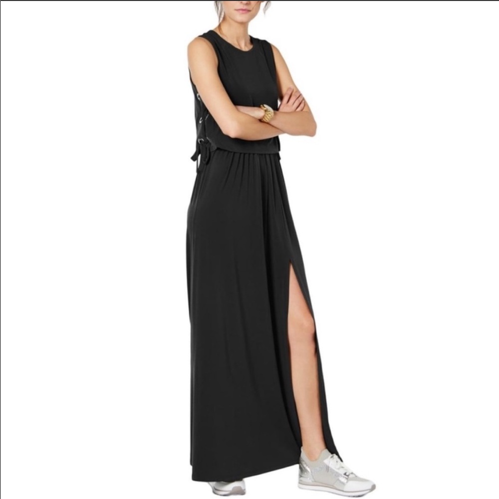 Michael Kors Grommet Lace Up Maxi Dress